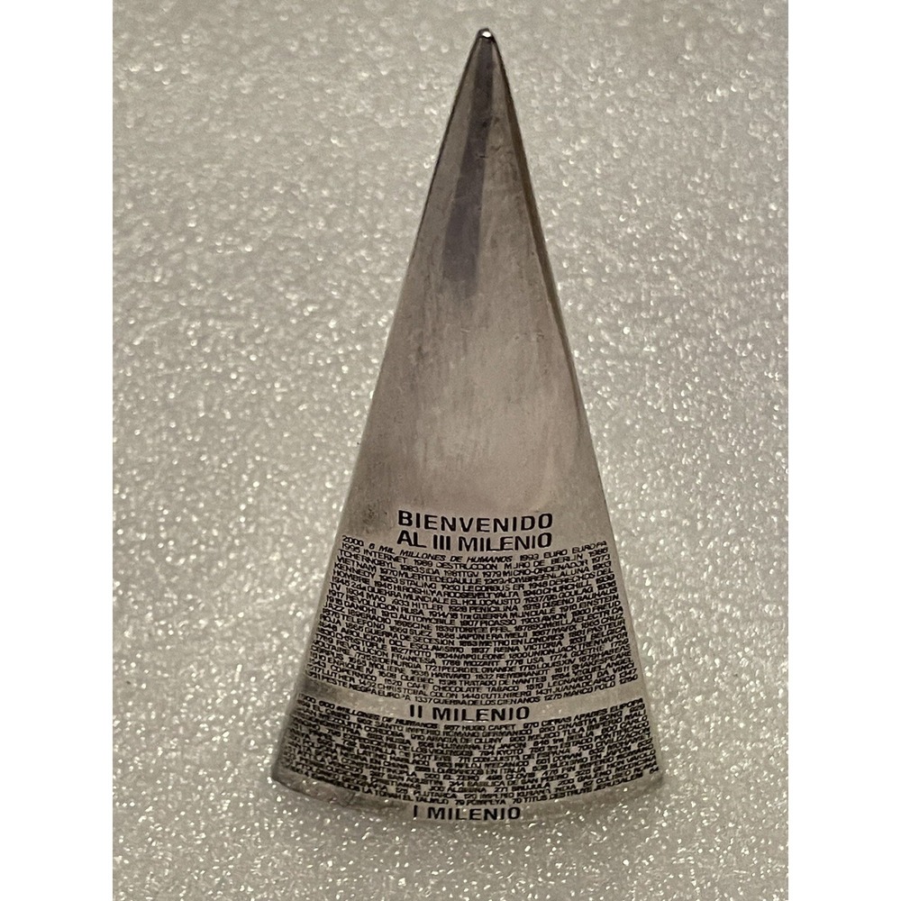 Christofle Welcome to the 3rd Millennium Sculpture / Paperweight, France Pyramid